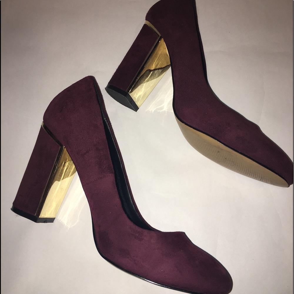 Purple Suede Sole Society Pump